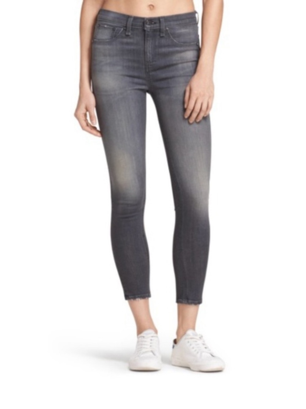 Rag & Bone 10 Inch Capri gray skinny jeans